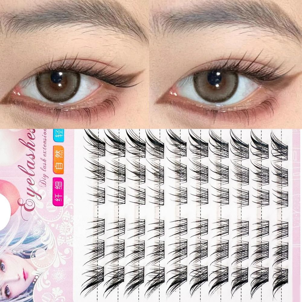 Eyelash Extension Cat Eye - 3DキャットアイクラスターラッシュマンガフォックスナチュラルつけまつげDIYまつげエクステCカール個別まつげまつげエクステ用