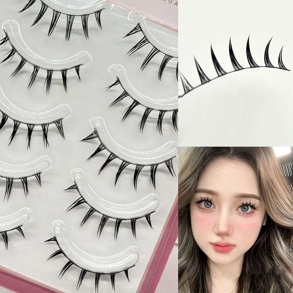 Eyelash Extension Anime - フェイクミンクつけまつげ 5 ペアパックドラマチックな厚いマンガアニメまつげ日本のコスプレウェットスパイキーまつげ女性のための