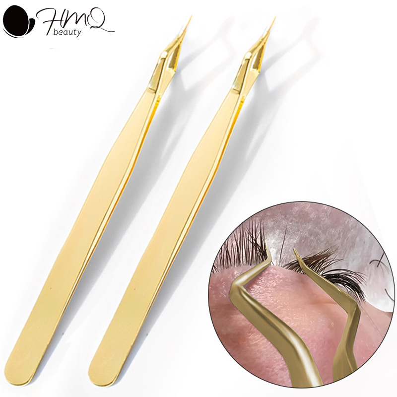 Isolation Tweezer Curved - 新設計のアイソレーションまつげエクステンションピンセット高精度ステンレス鋼湾曲した先端ピンセットクイックセパレーターメイクアップツール