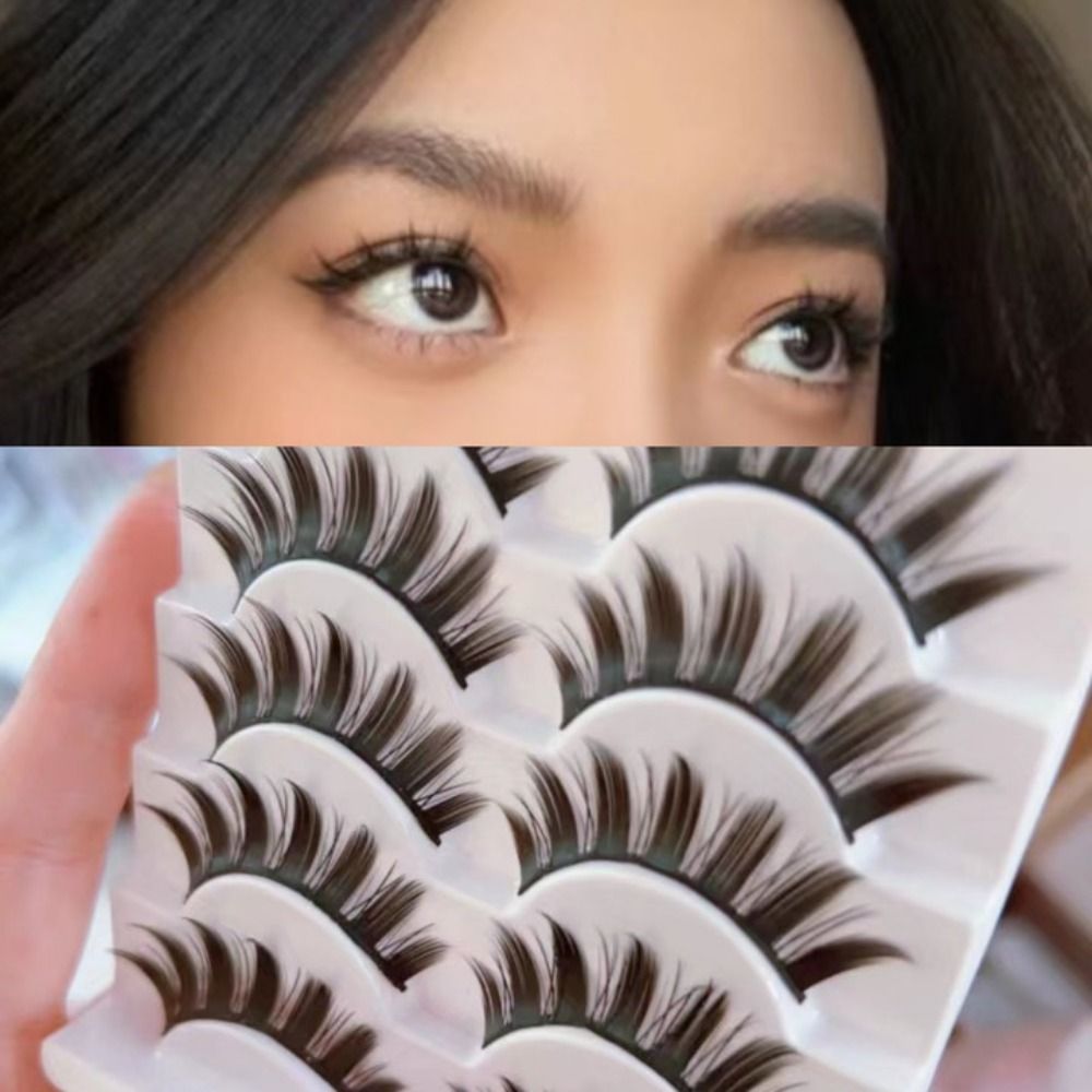 Eyelash Extension Wet Look - ナチュラルウェットルックマンガラッシュキャットアイメイクフェアリークラスターコスプレラッシュドラマティックスパイキーフェイクアイラッシュ女性用