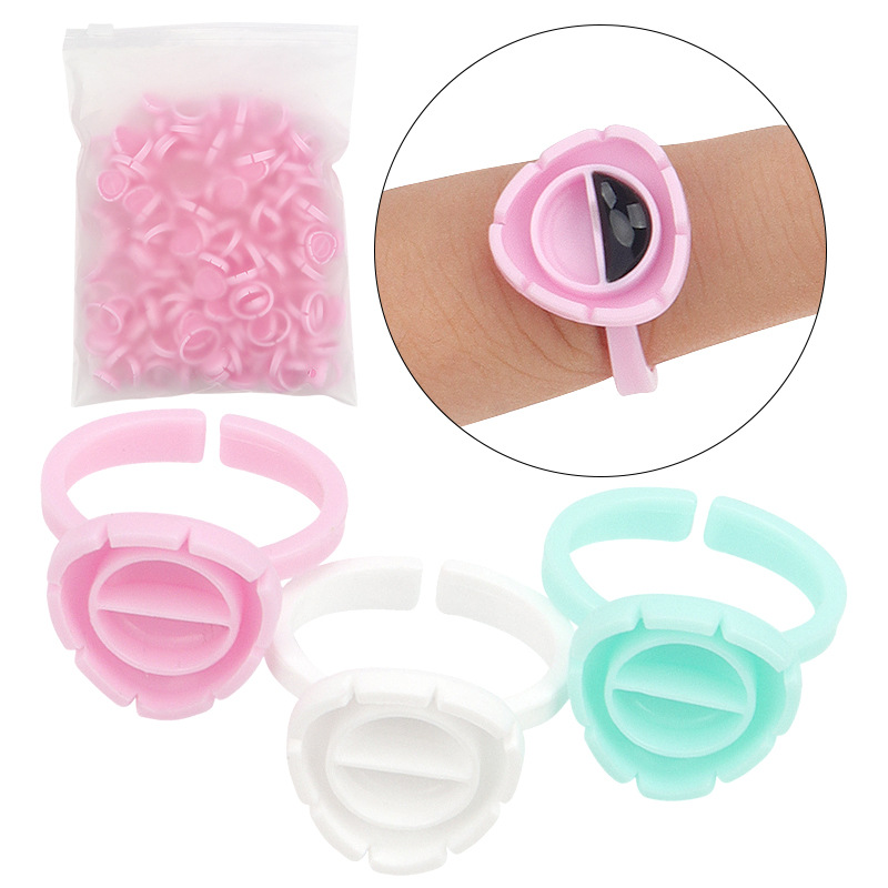 Eyelash Extension Fan - まつげエクステ用接着剤ファンカップリング、顔料ホルダー、コンテナラッシュ用品、使い捨て、100個