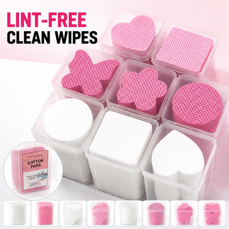 Lash Adhesive Glue - 200枚入りまつげグルークリーニングワイプ、不織布、糸くずの出ない接着剤除去クロス、まつげエクステ用、使い捨てクリーニングコットン