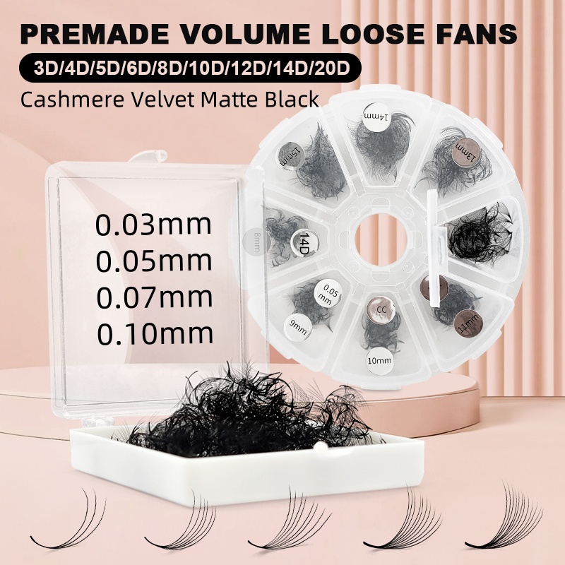 Eyelash Extension Anime - 500 既成ルースまつげ プロメイドファン Cils Bouquets Prefaits