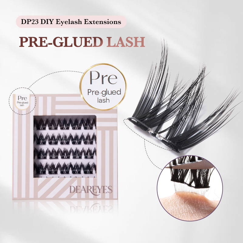 Lash Adhesive Glue - DearEyes DP-23 セルフ接着式まつげエクステンション 10‑16mm プレグルードまつげクラスター ナチュラルソフト