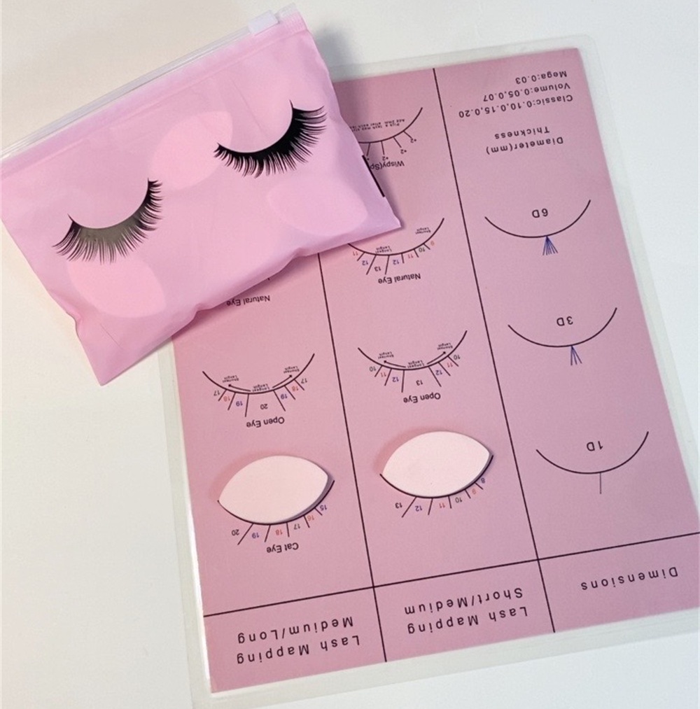 Lash Mapping Sticker - 初心者用ラッシュマップチャート うっすらとしたまつげの練習チャート 目の形のスポンジ 再利用可能なまつげエクステンションの練習用ラッシュマッピング