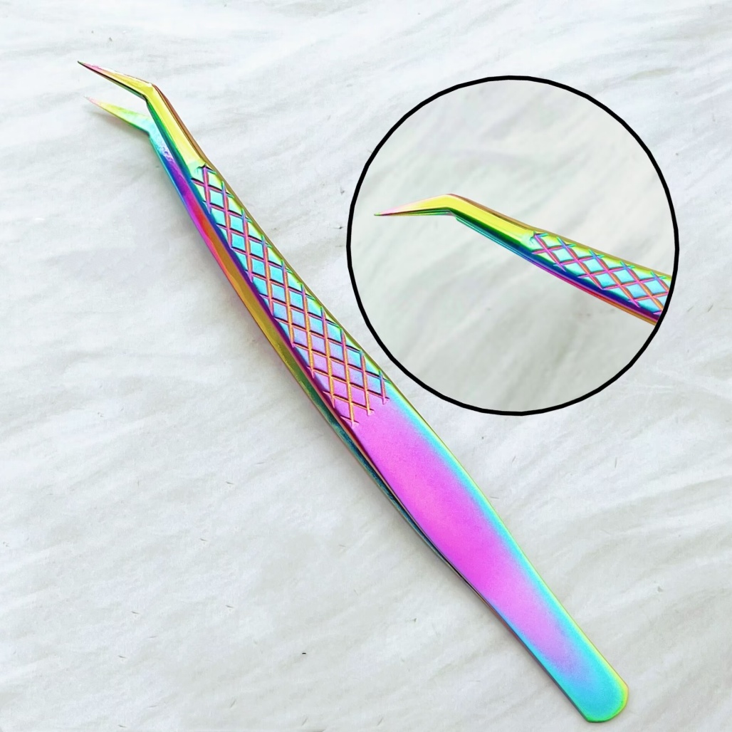 プロフェッショナルまつげエクステンションピンセットセットステ - Isolation Tweezer Curved のレビューと価格