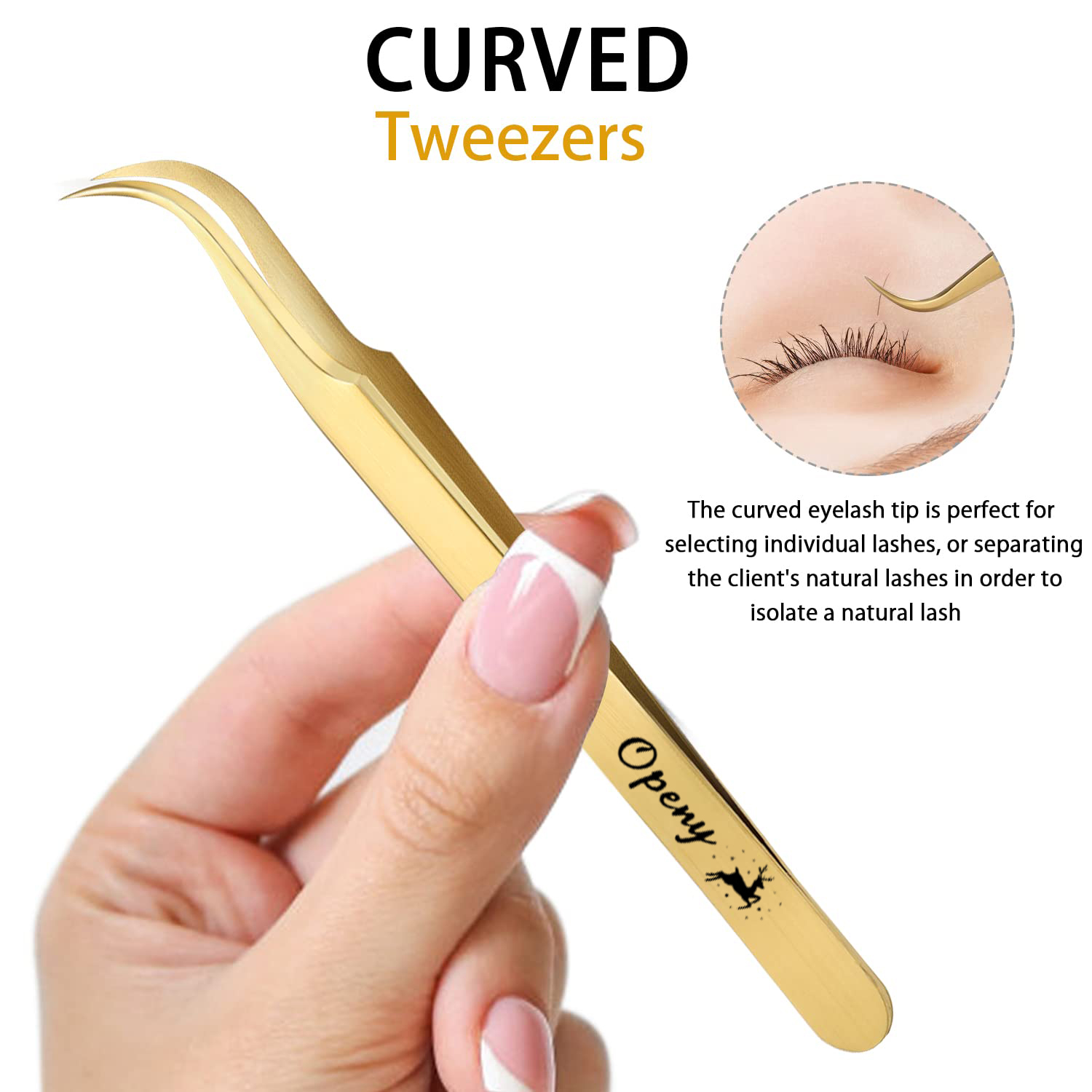まつげエクステンションピンセットプロフェッショナル精密ストレ - Isolation Tweezer Curved のレビューと価格