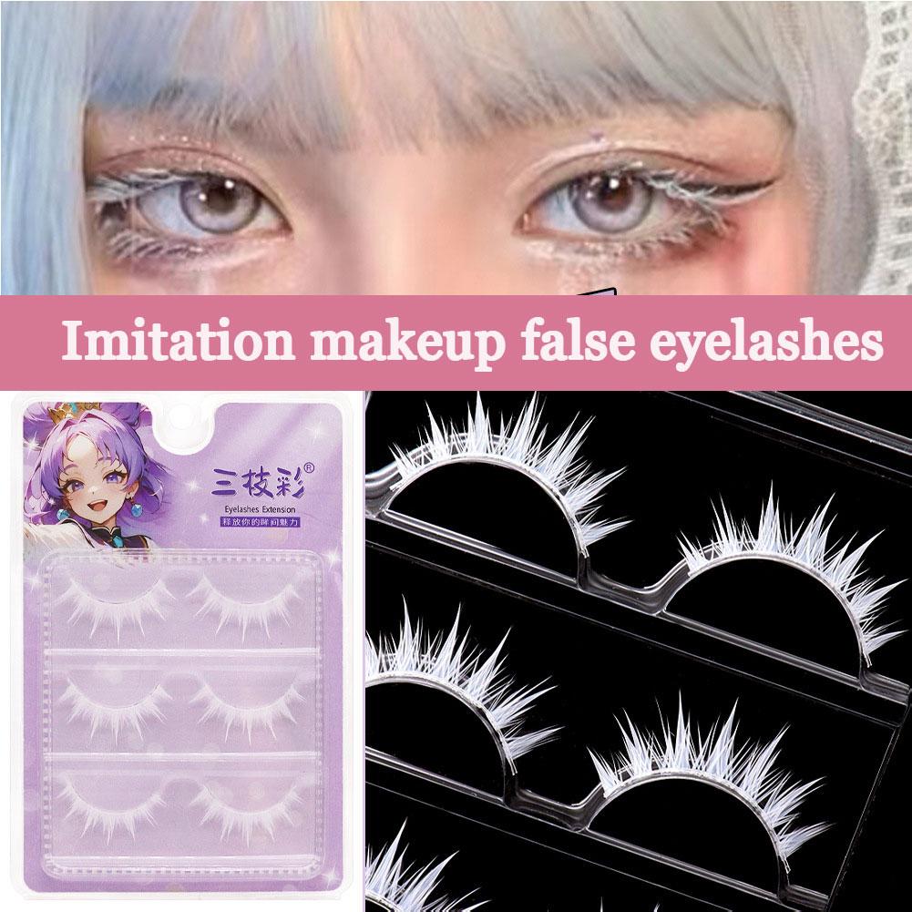 白いつけまつげコスプレアニメキャラクターメイクアップ模造ワン - Eyelash Extension Anime のレビューと価格