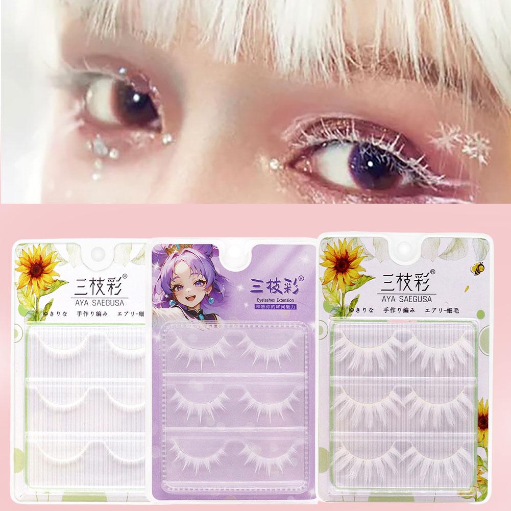 白いつけまつげコスプレアニメキャラクターメイクアップ模造ワン - Eyelash Extension Anime のレビューと価格