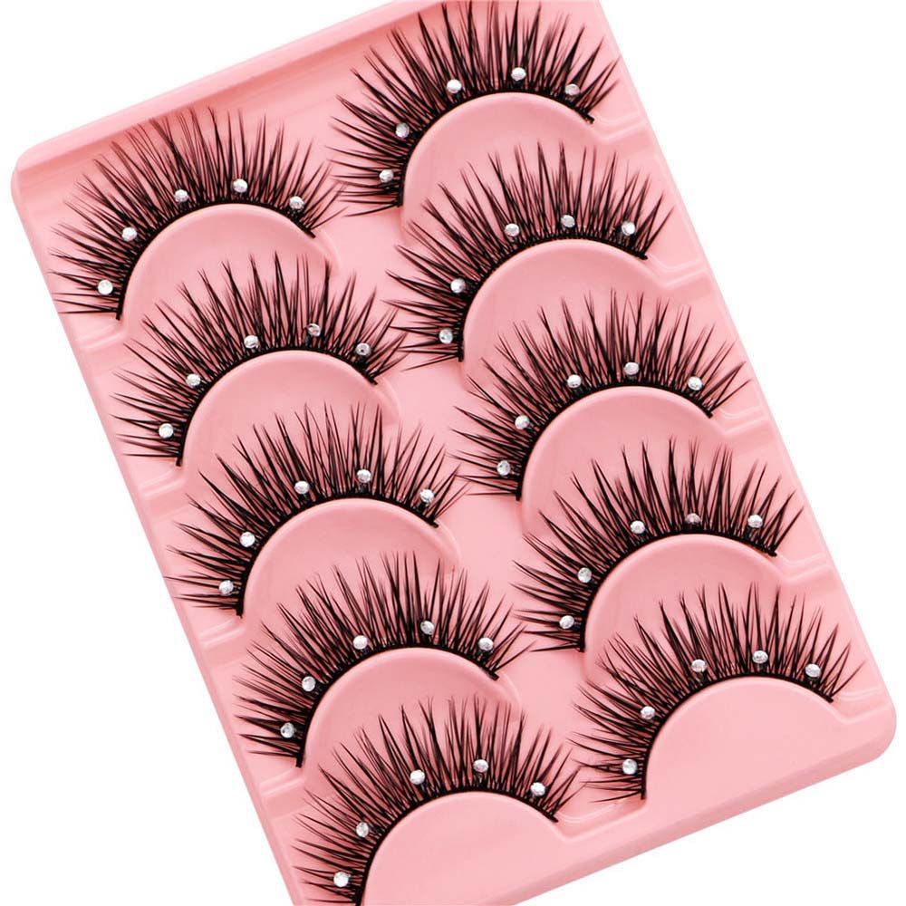 長持ちする太いクロスラッシュ、光沢のあるラインストーン付きつ - Eyelash Extension For Big Eyes のレビューと価格