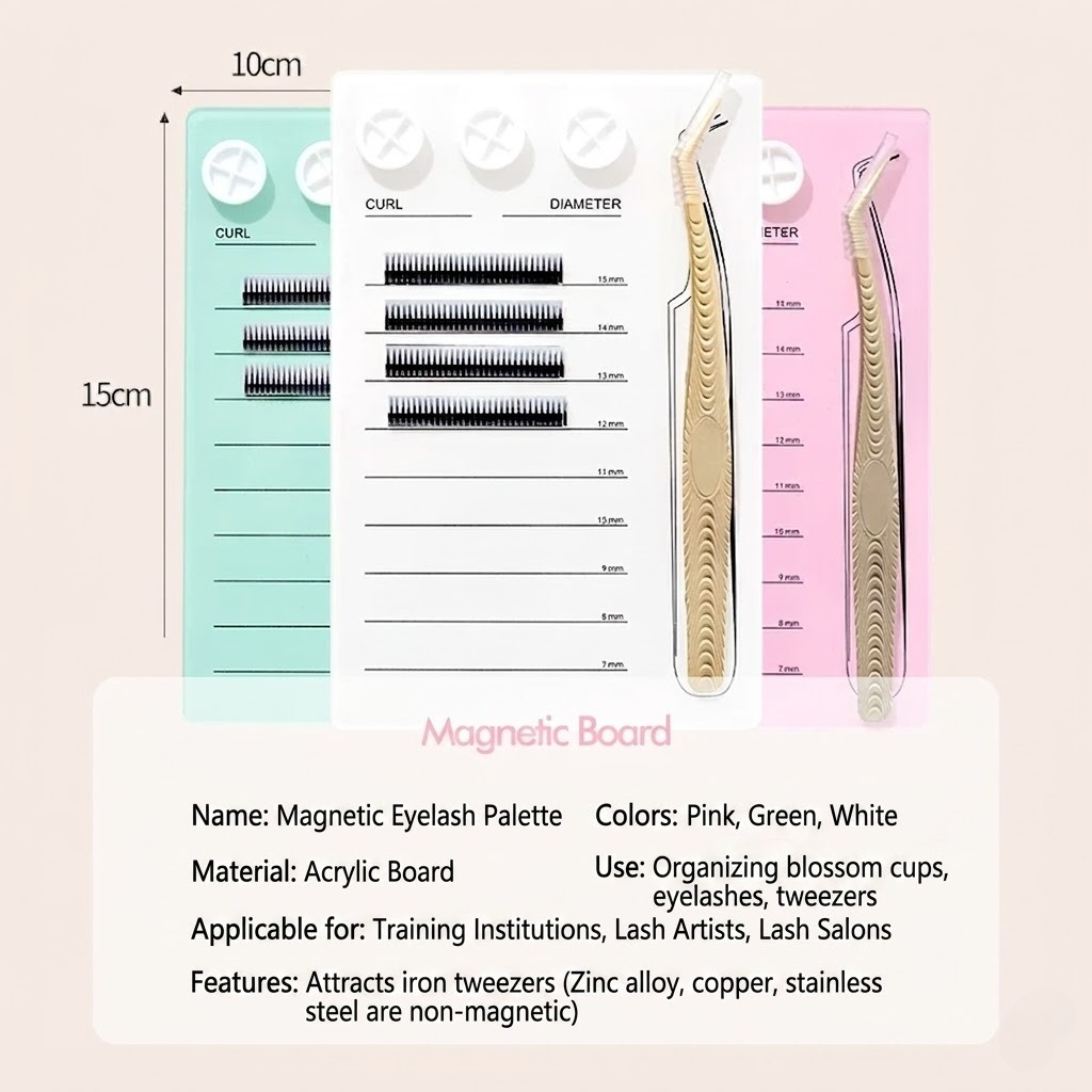 マグネット式まつげエクステパレット＆グルーホルダーパッド、ア - Eyelash Extension Fan のレビューと価格
