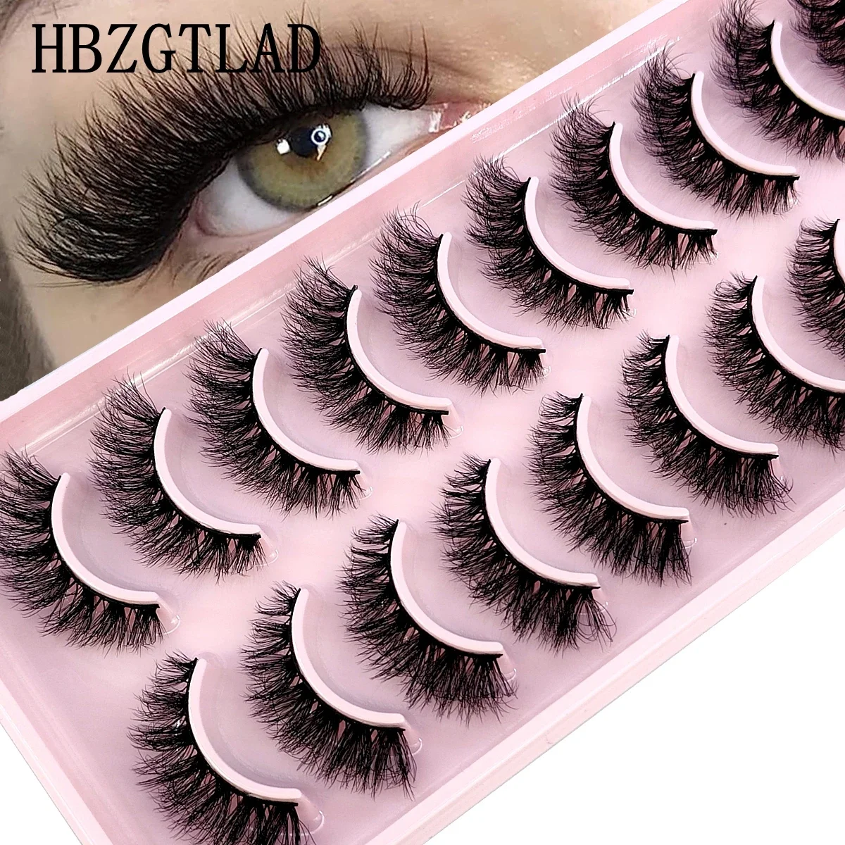 HBZGTLAD 10 ペア 3D ミンクヘアつけまつげナチ - Eyelash Extension For Big Eyes のレビューと価格