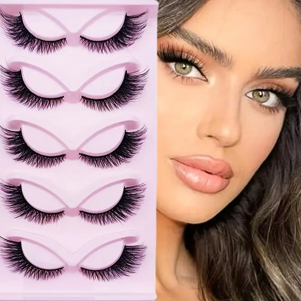 5 ペアのキャットアイまつげうっすらとしたつけまつげふわふわ - Eyelash Extension Cat Eye のレビューと価格