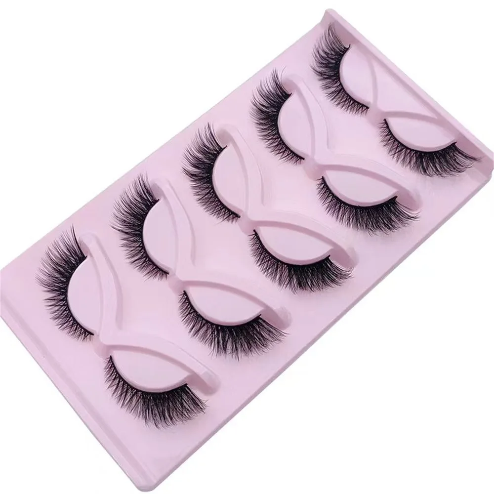 5 ペアのキャットアイまつげうっすらとしたつけまつげふわふわ - Eyelash Extension Cat Eye のレビューと価格