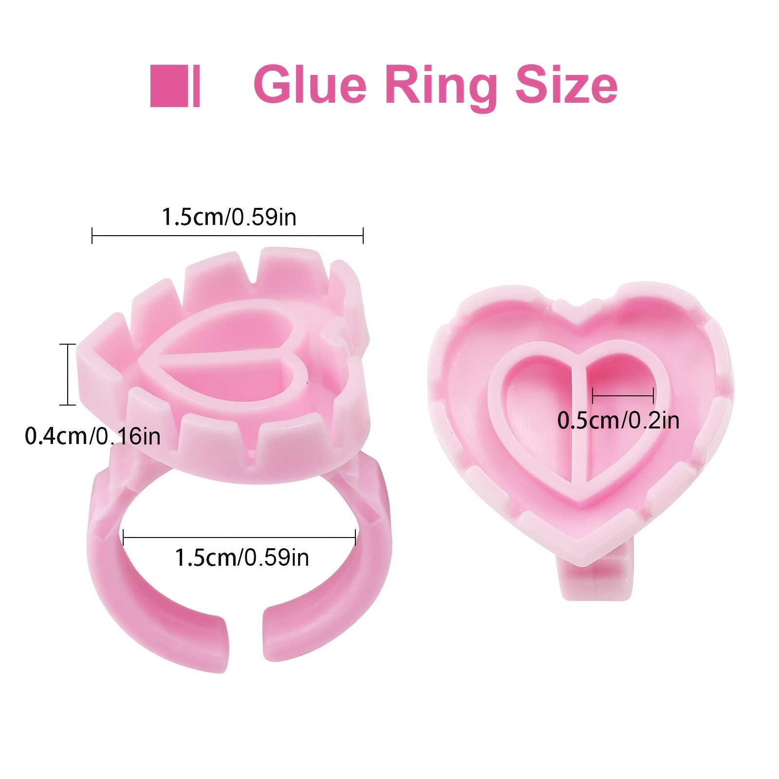 100個入りハート型まつげグルーリング使い捨てまつげ接着剤カ - Eyelash Extension Fan のレビューと価格