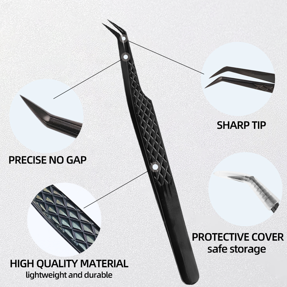 新しい1個入り帯電防止直角＆カーブピンセット、まつげエクステ - Isolation Tweezer Curved のレビューと価格