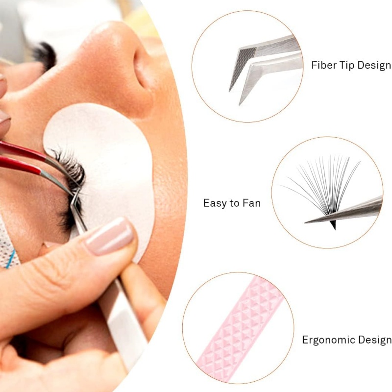 高精度まつげエクステンションピンセット ファイバーチップ付き - Isolation Tweezer Curved のレビューと価格