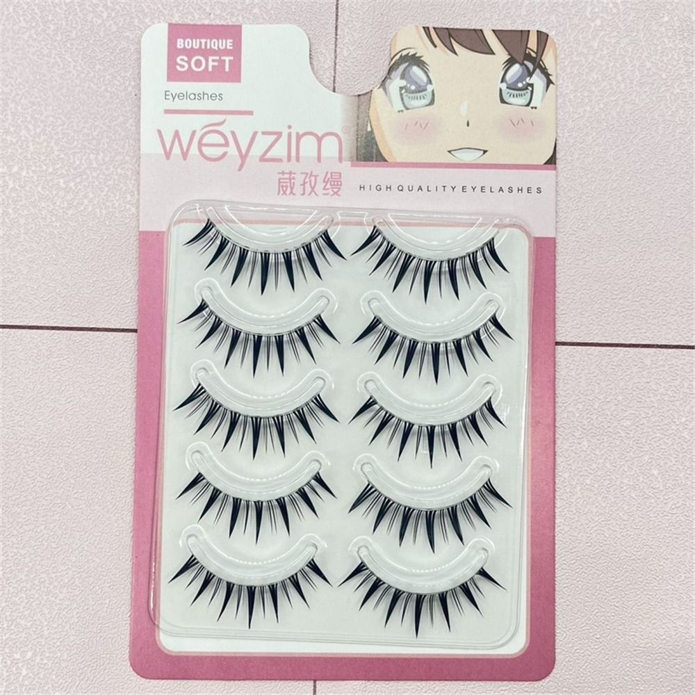5 ペアパック日本のコスプレつけまつげフェイクミンク厚いウェ - Eyelash Extension Wet Look のレビューと価格