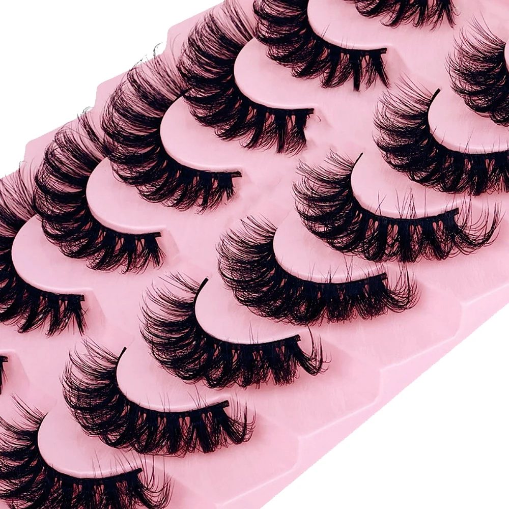 7ペアのキャットアイフェイクミンクストリップラッシュ、繊細で - Eyelash Extension Cat Eye のレビューと価格