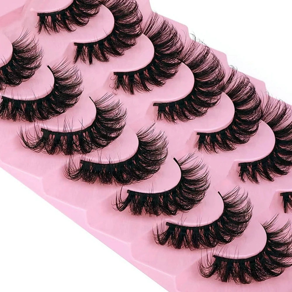 7ペアのキャットアイフェイクミンクストリップラッシュ、繊細で - Eyelash Extension Cat Eye のレビューと価格