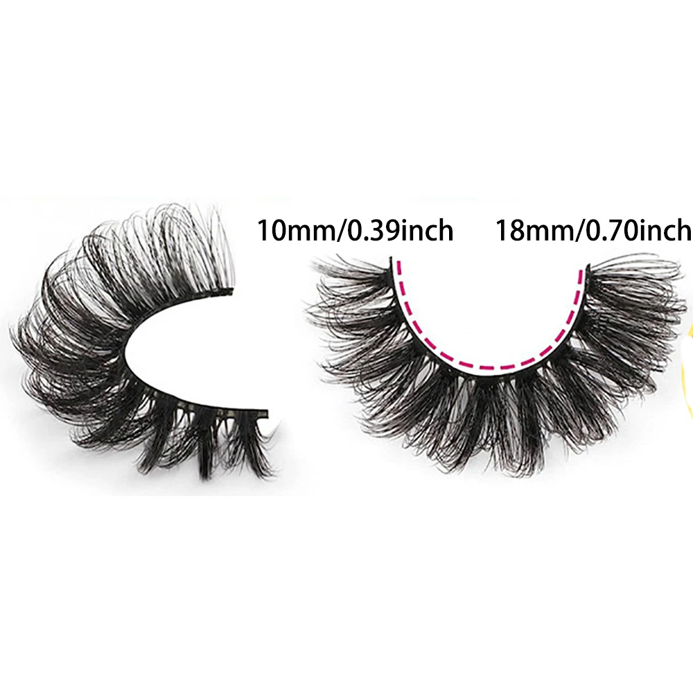 7ペアのキャットアイフェイクミンクストリップラッシュ、繊細で - Eyelash Extension Cat Eye のレビューと価格
