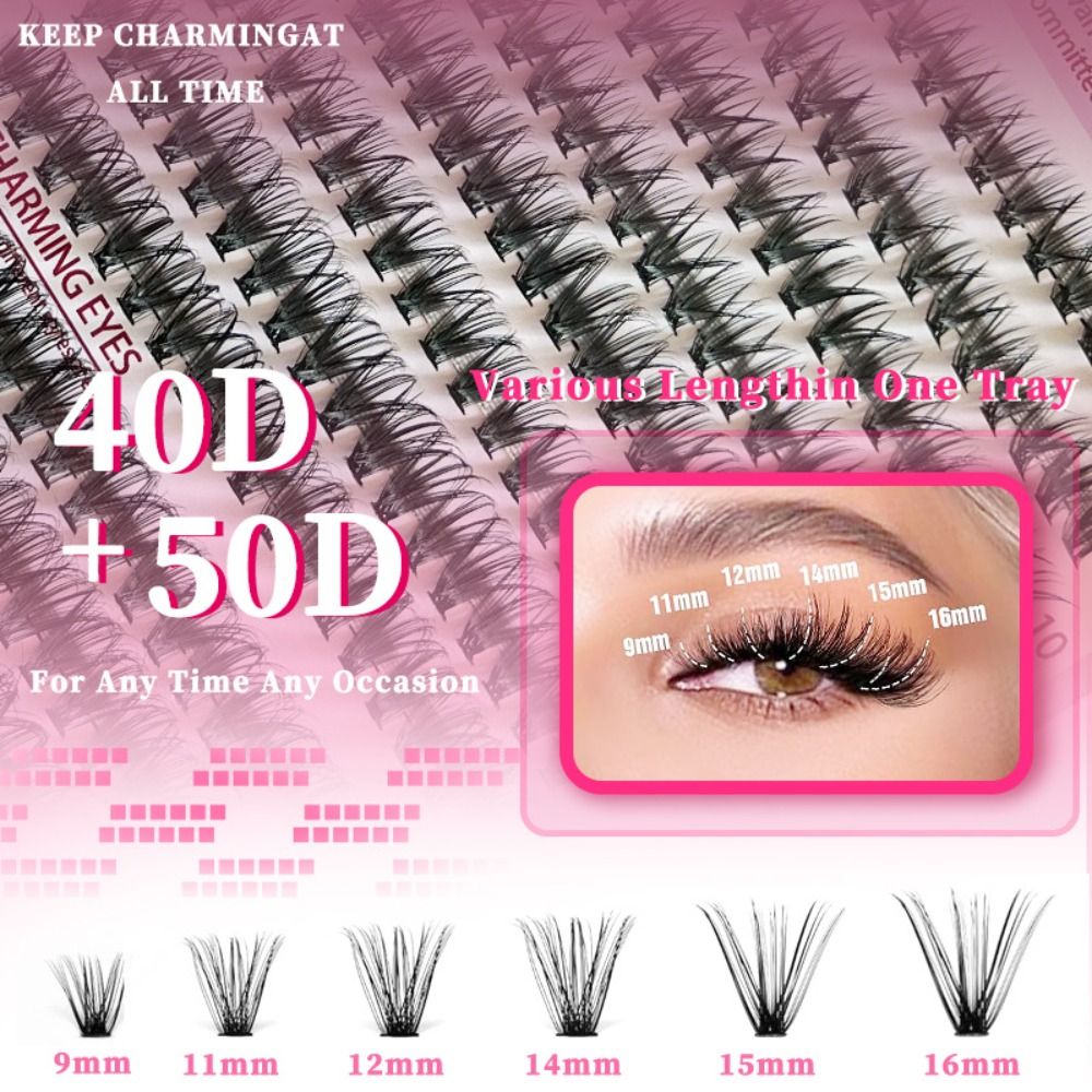 9-16mmの長さのつけまつげ、3Dボリュームナチュラルルッ - Eyelash Extension Fan のレビューと価格